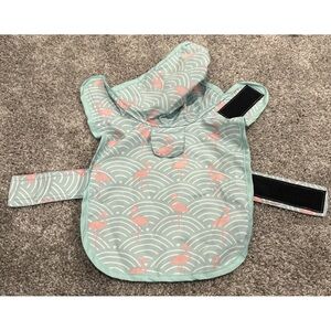 Puppy Raincoat Pink Flamingo Print - Mint